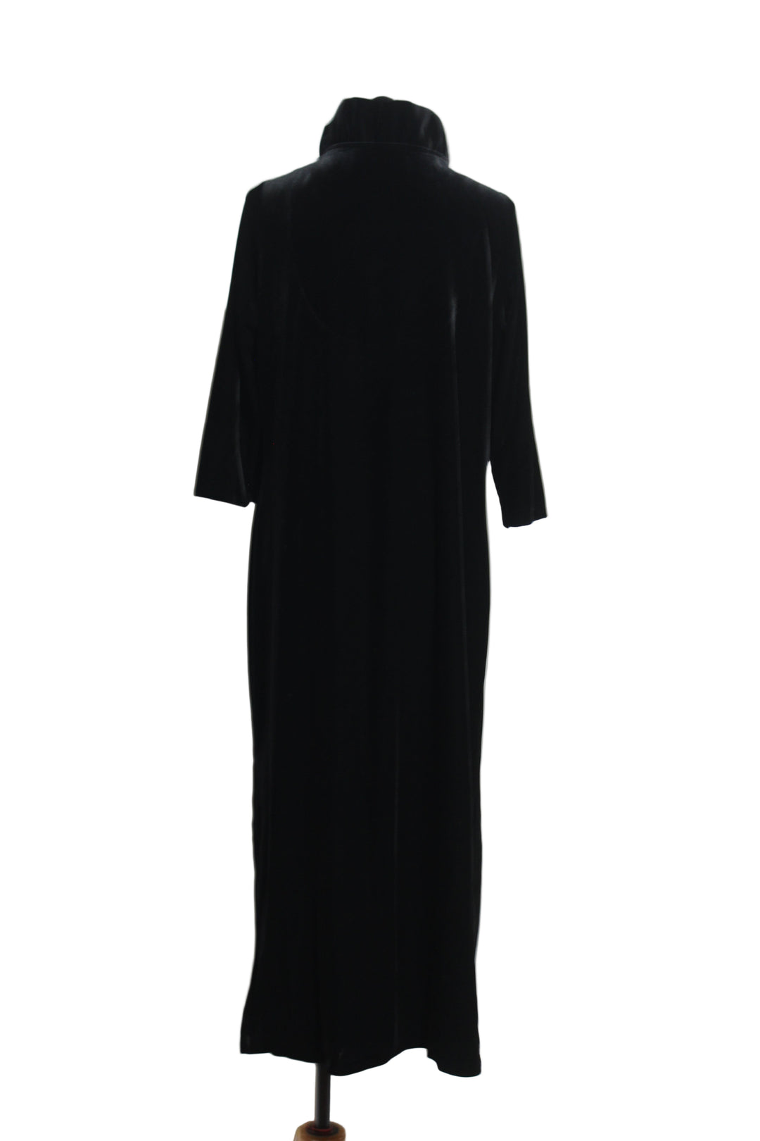 Black Gretchen Scott Silky Velvet Ruffneck Midi Maxi Dress 