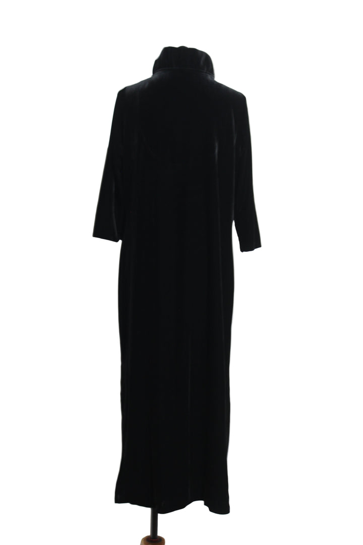 Black Gretchen Scott Silky Velvet Ruffneck Midi Maxi Dress 