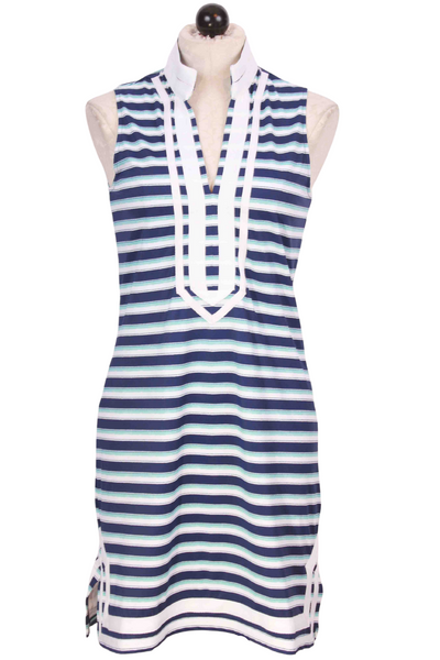 Delray Stripe Sleeveless Tunic Dress by Cabana Life