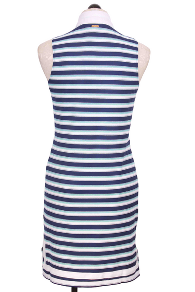 back view of Delray Stripe Sleeveless Tunic Dress by Cabana Life