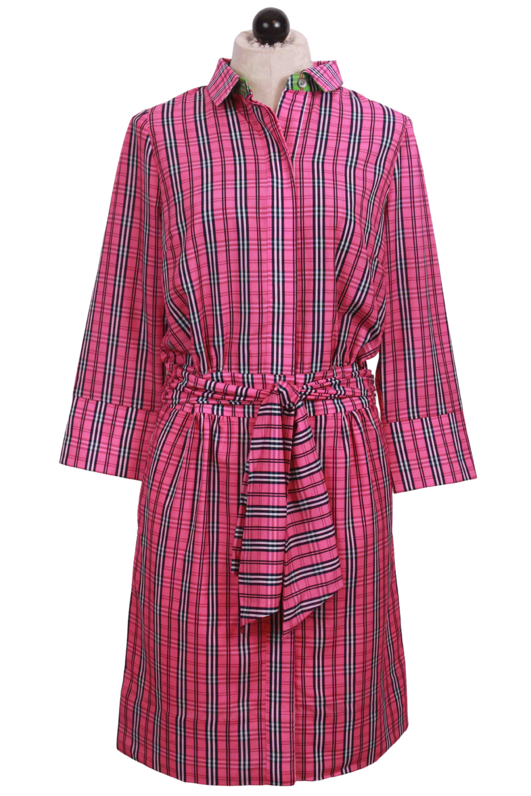 Pink Sunshine Plaid Breezy Blouson Dress by Gretchen Scott