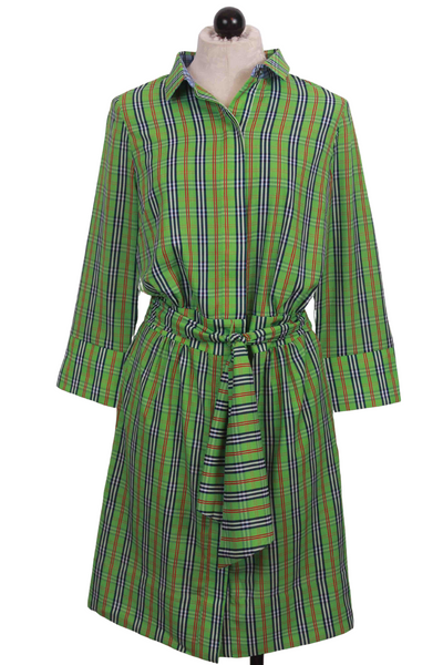Green Sunshine Plaid Breezy Blouson Dress by Gretchen Scott