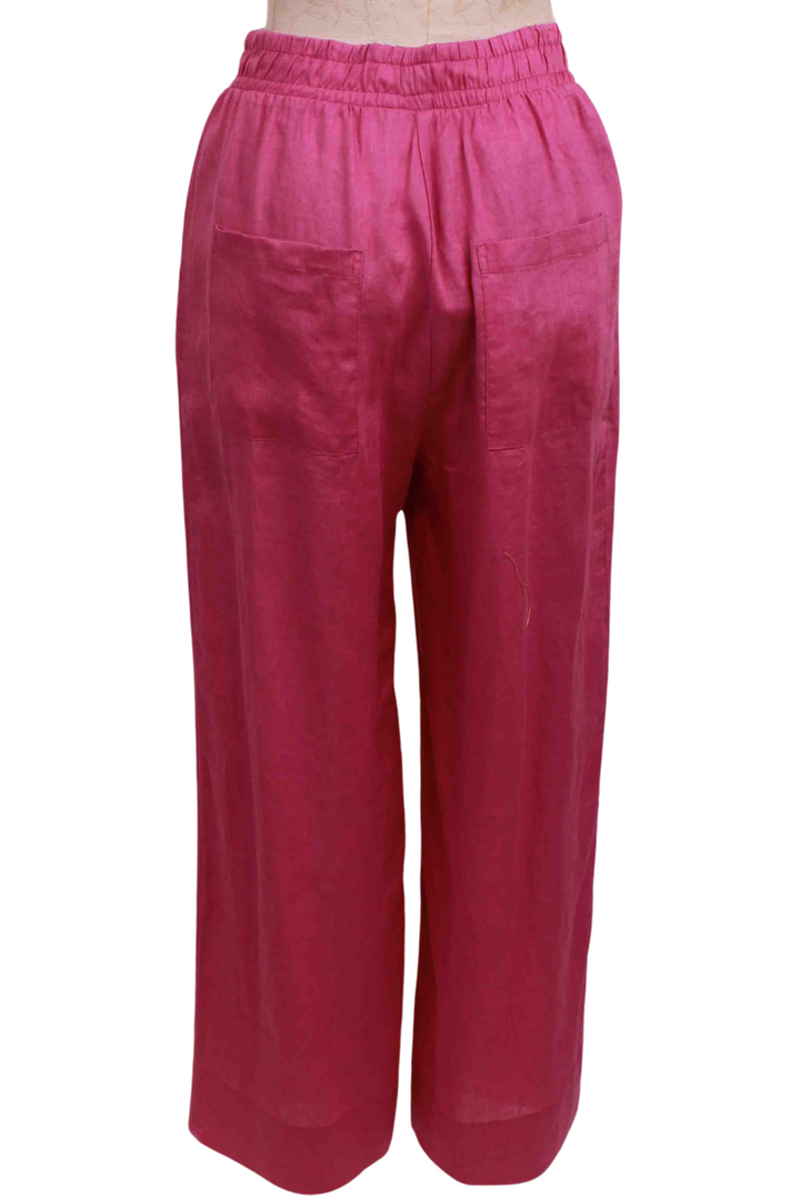 back view of Fuschia Dellos Linen Pant by Devotion Twins