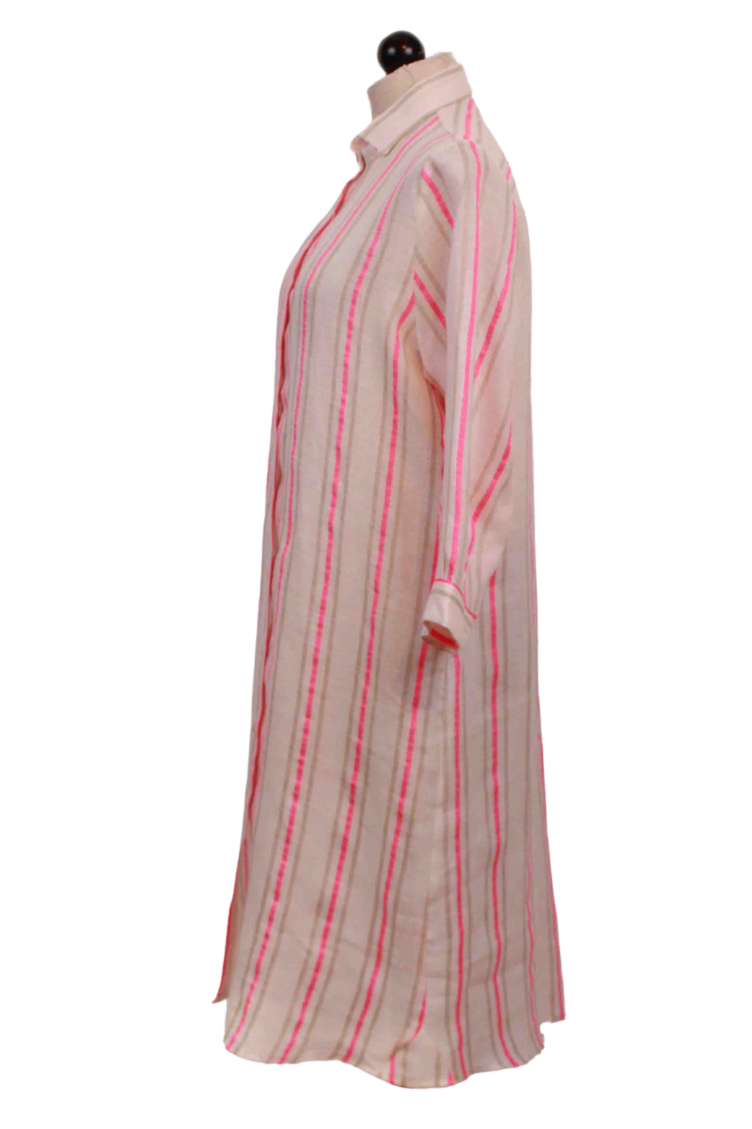 side view of Dover Pink Neon Stripes Dress by Vilagallo