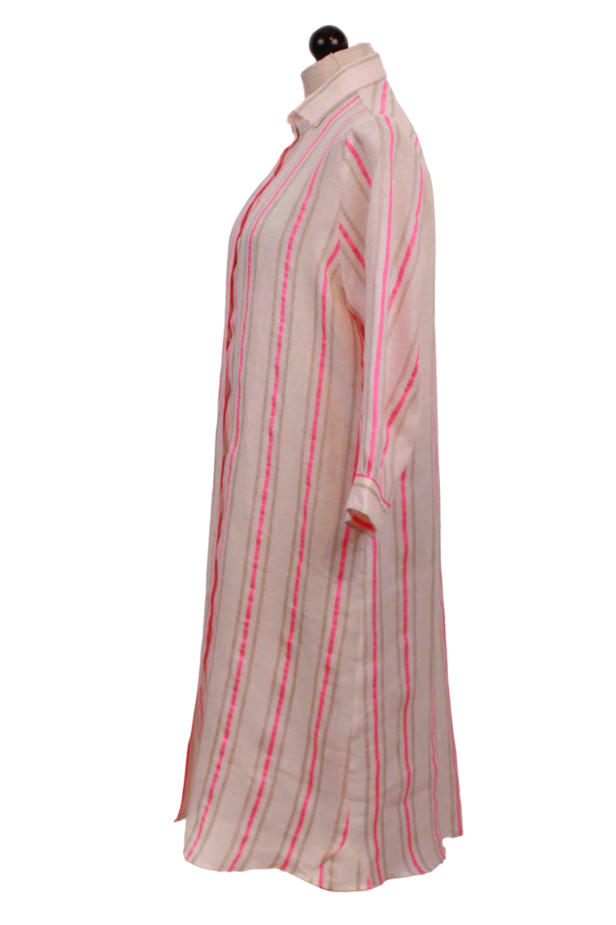 side view of Dover Pink Neon Stripes Dress by Vilagallo