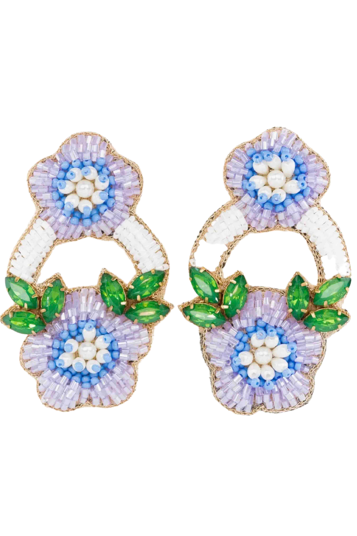 Periwinkle East Hampton Flower Earrings by Beth Ladd Collections