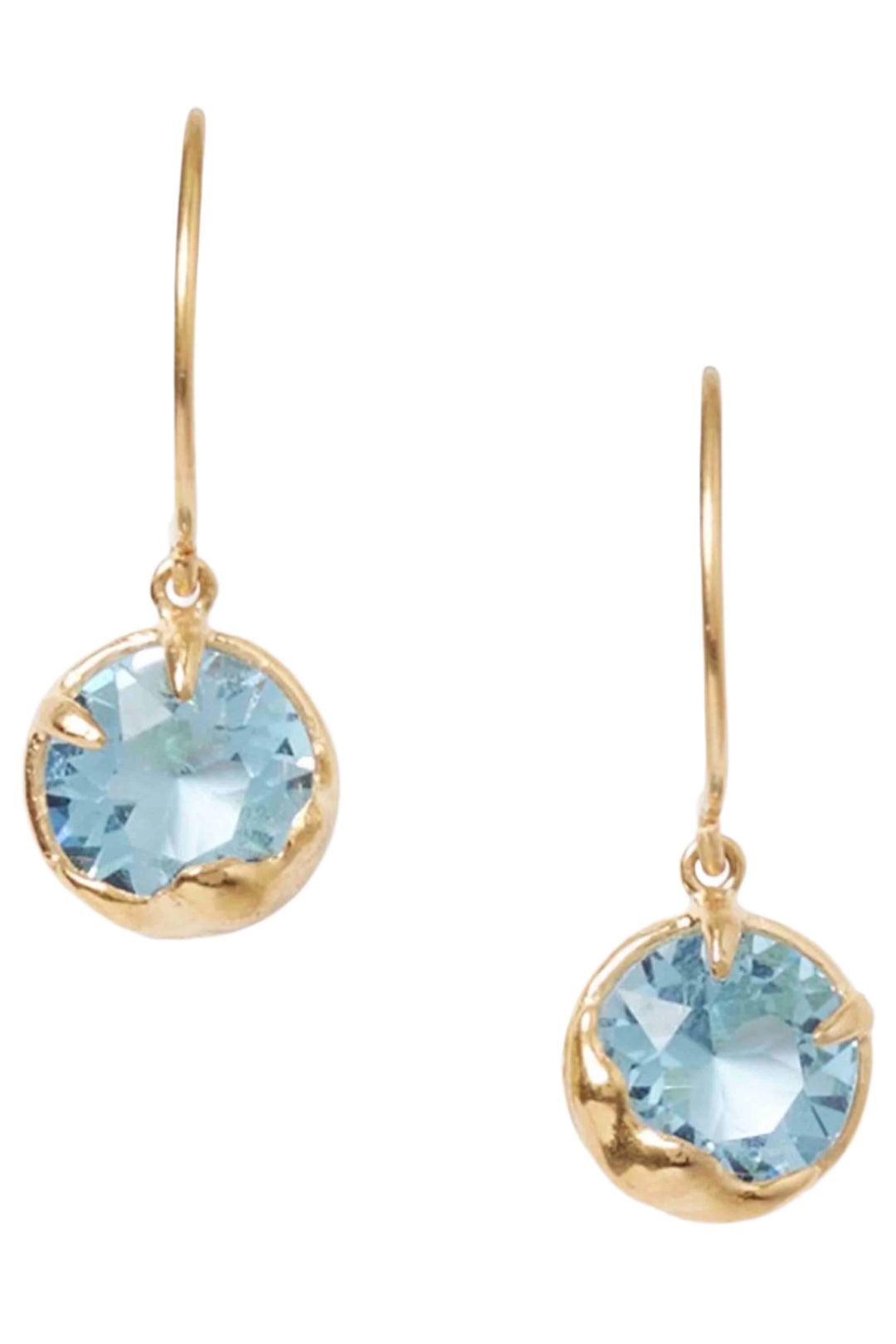 Aquamarine Crystal Earrings with Crescent Detail by Chan Luu