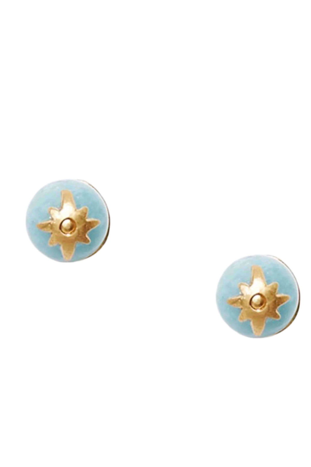 Aqua quartz Stud earrings by Chan Luu on 18K gold plated sterling silver post backs