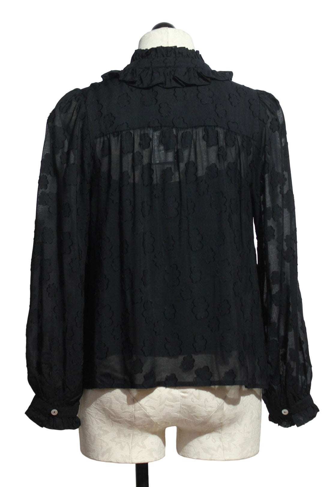 back view of the Black Juliette Blouse by Emily Lovelock