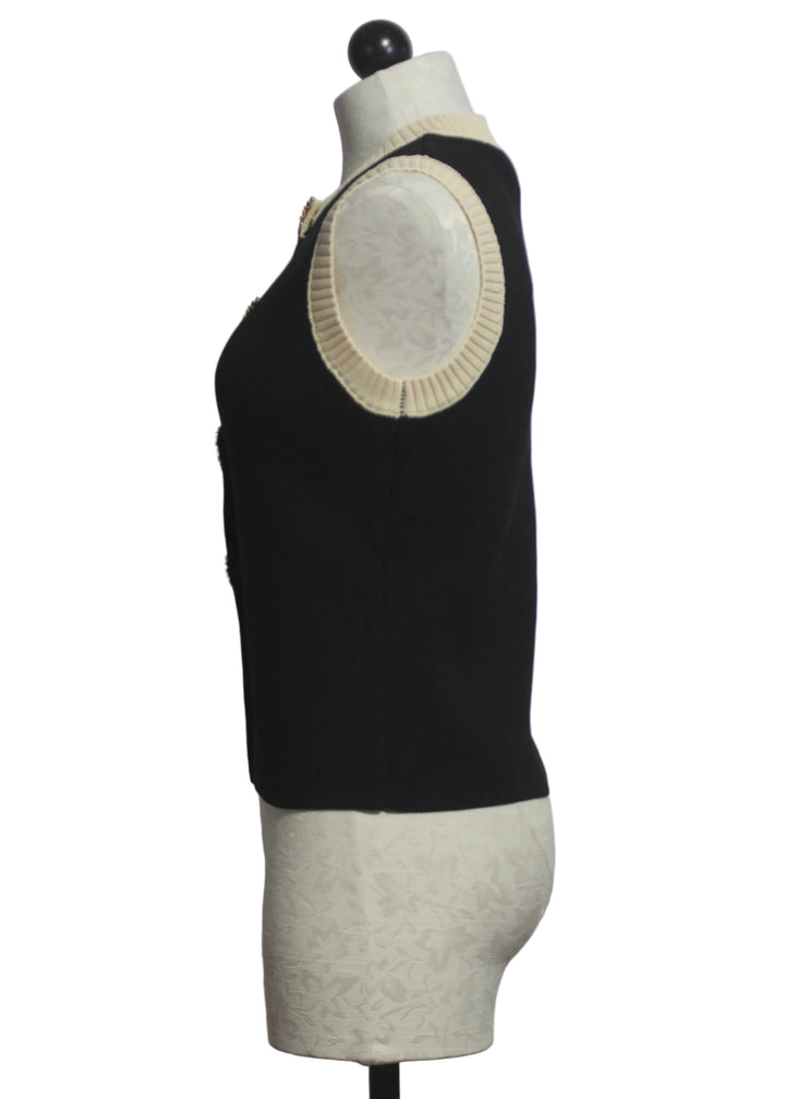side view of Black Teri Vest by Emily Lovelock