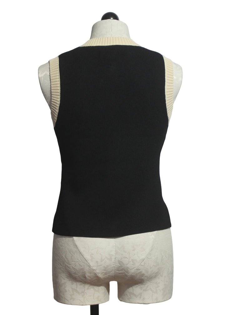 back view of Black Teri Vest by Emily Lovelock