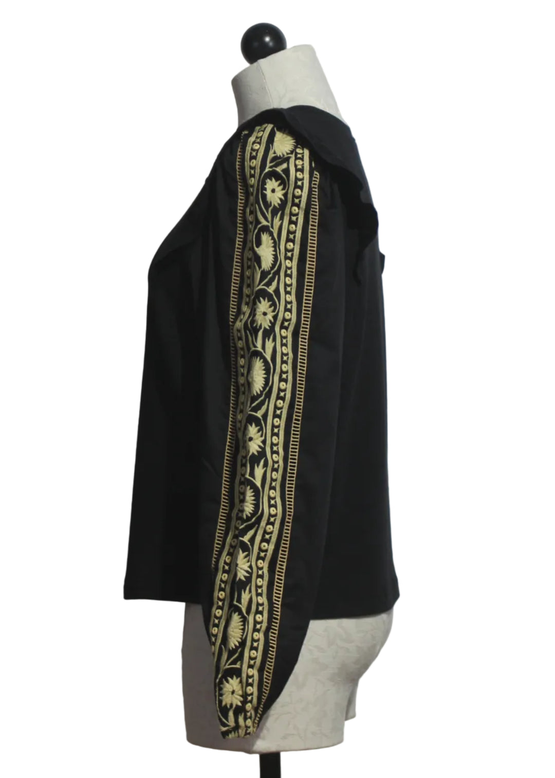 side view of the Black Kacey Sweatshirt by Emily Lovelock