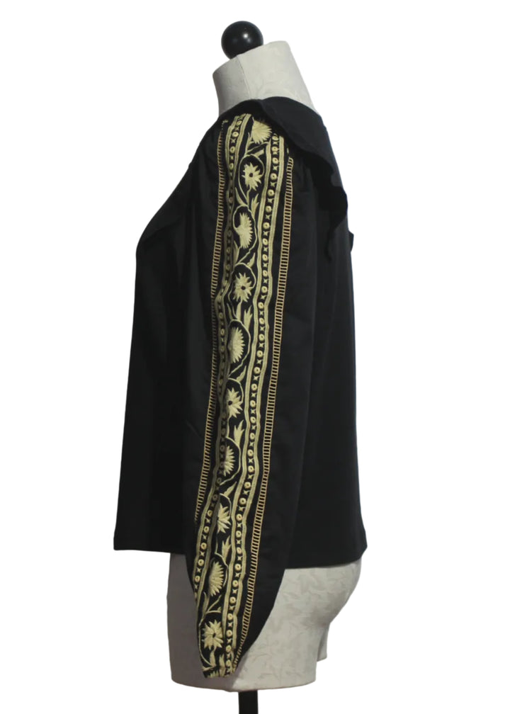 side view of the Black Kacey Sweatshirt by Emily Lovelock