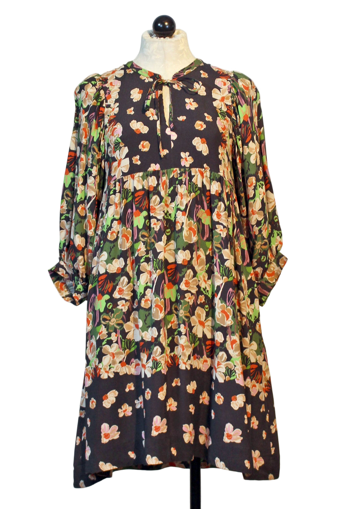 Black Floral Melinda Dress by Emily Lovelock