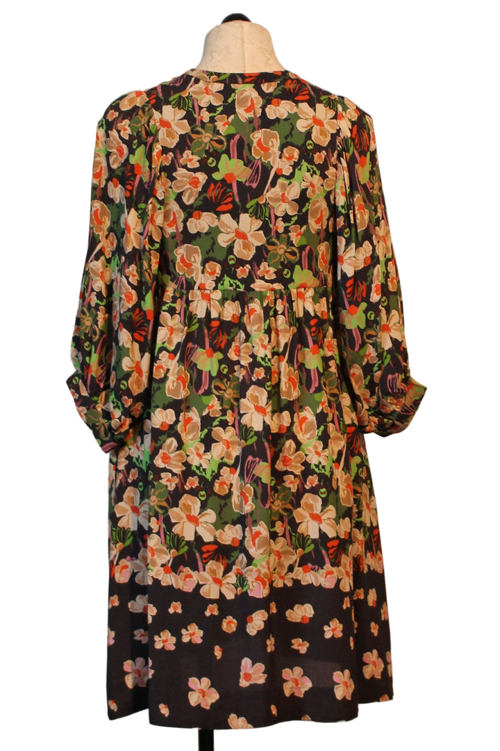 Back view of Black Floral Melinda Dress by Emily Lovelock