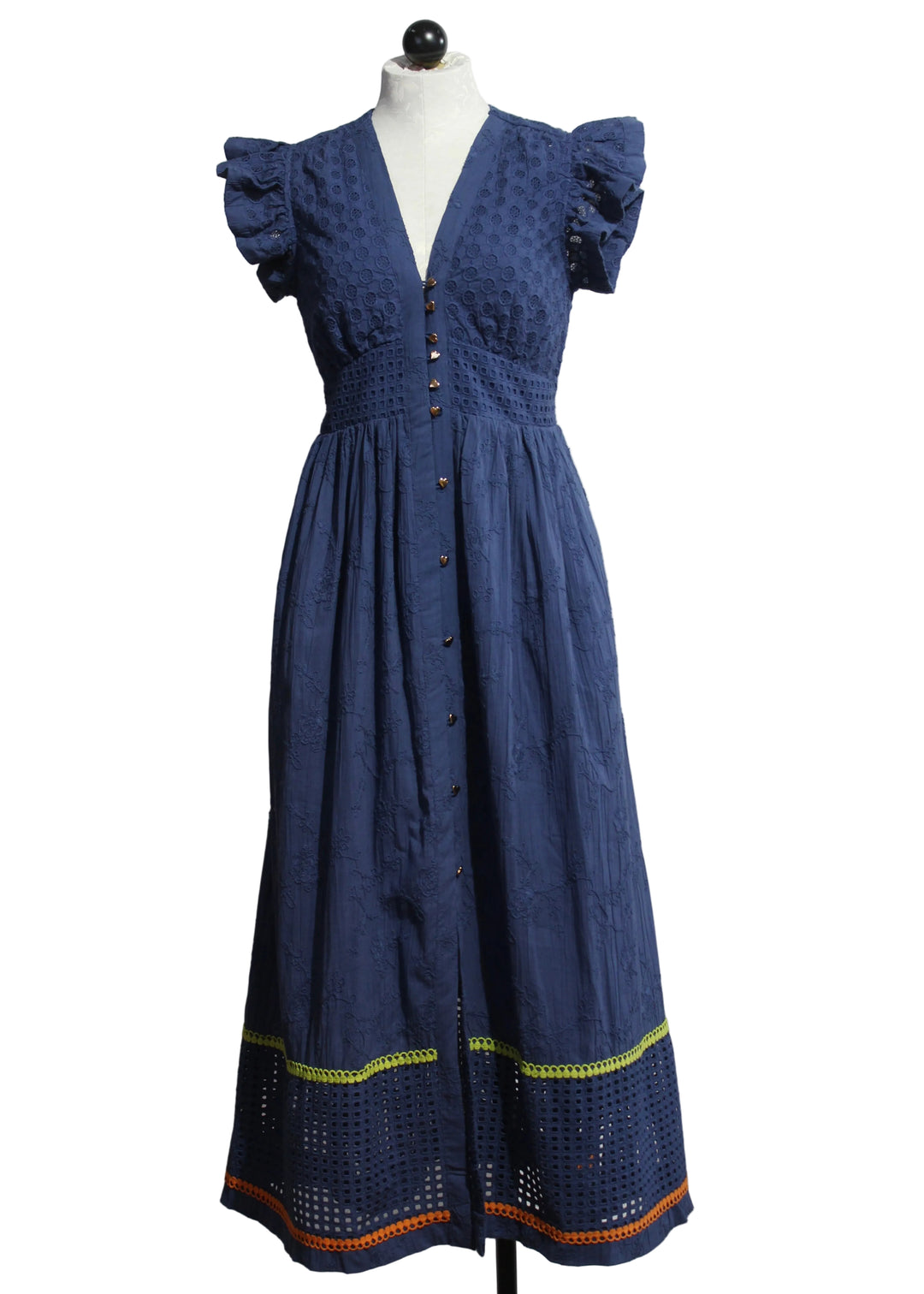 Deep Cobalt Madeline Dress by Emily Lovelock