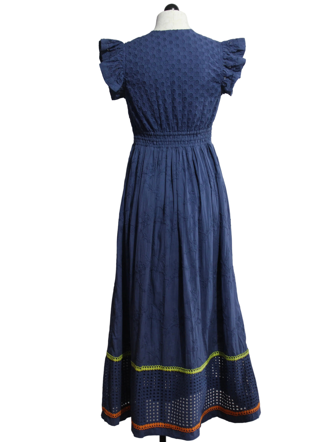 back view of Deep Cobalt Madeline Dress by Emily Lovelock
