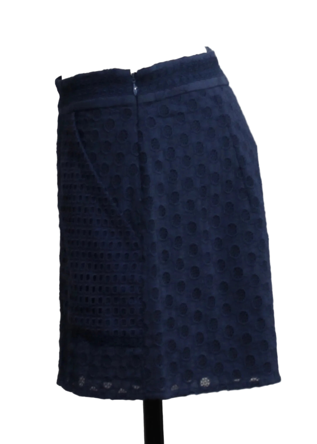 side view of The Deep Cobalt Eyelet Nova Shorts by Emily Lovelock