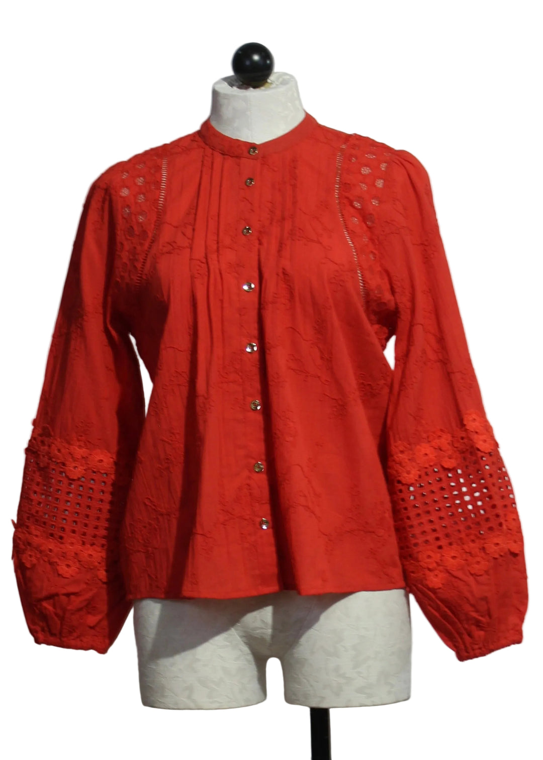 Lava Red Martha Blouse by Emily Lovelock 