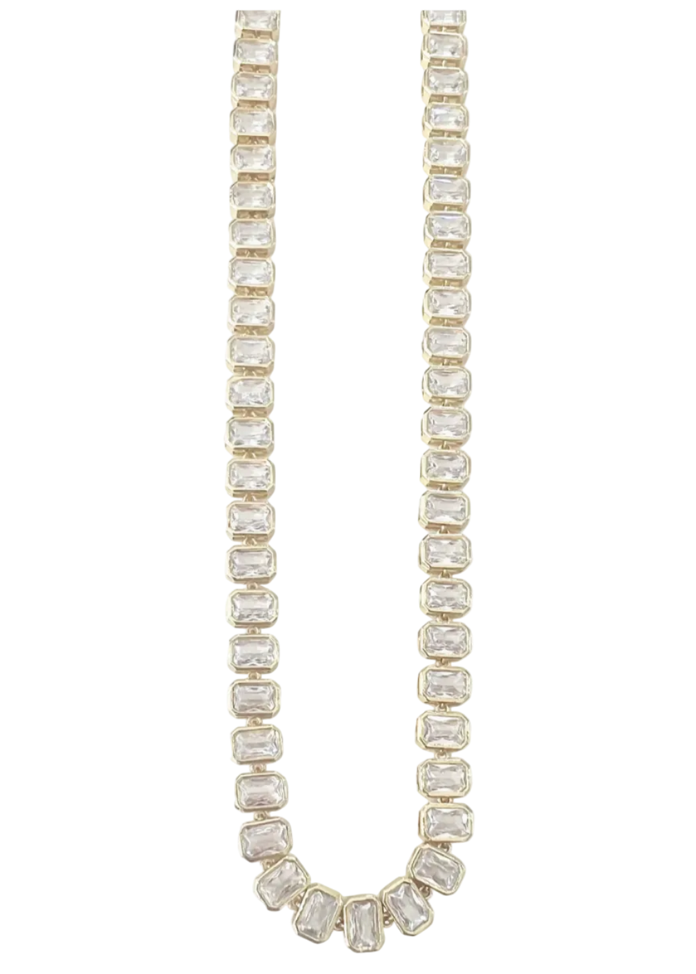 18K Gold-Plated Elvie Bezel Tennis Necklace by Gemelli