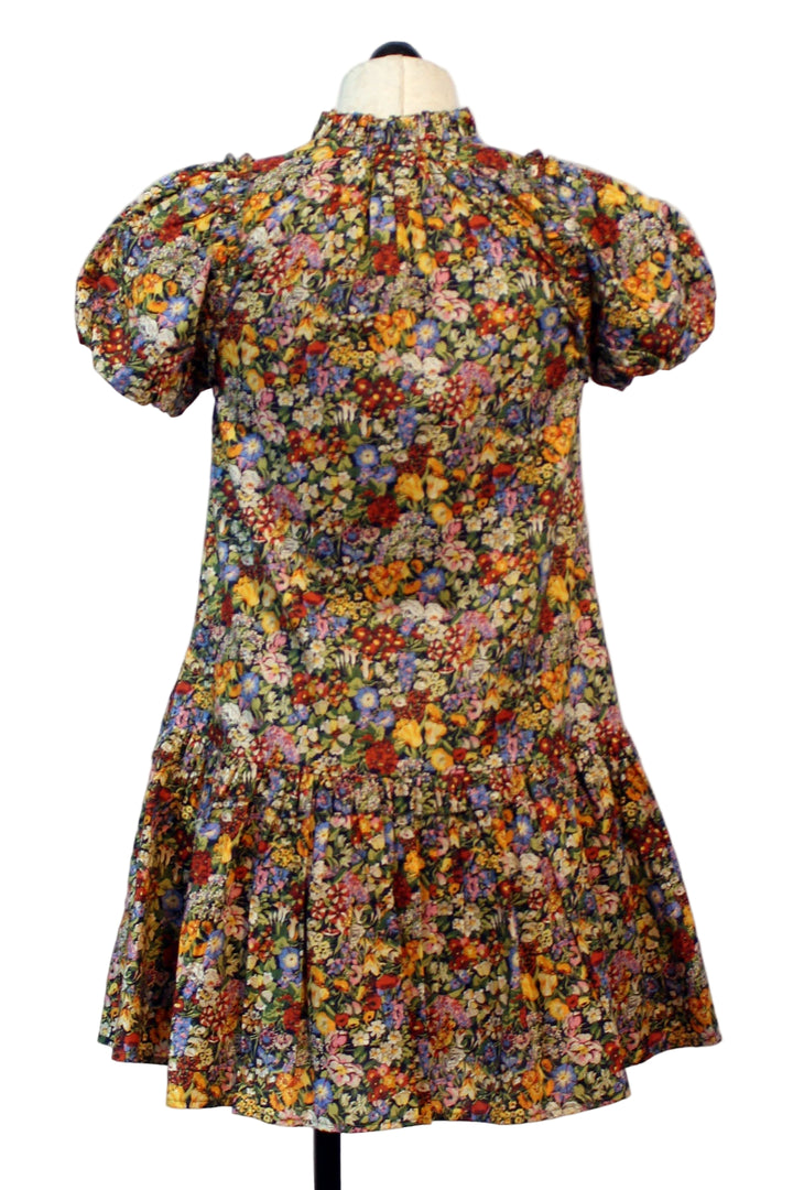 back view of Edith Short Sleeve Dress by Love The Label in the beautiful Cottage Garden Liberty of London fabric