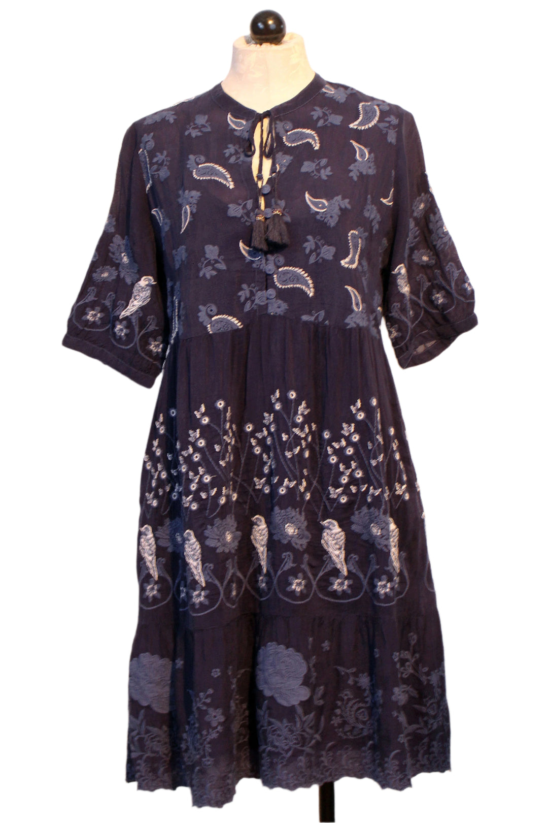 Blue Night Embroidered Eirlys Dress by Johnny Was