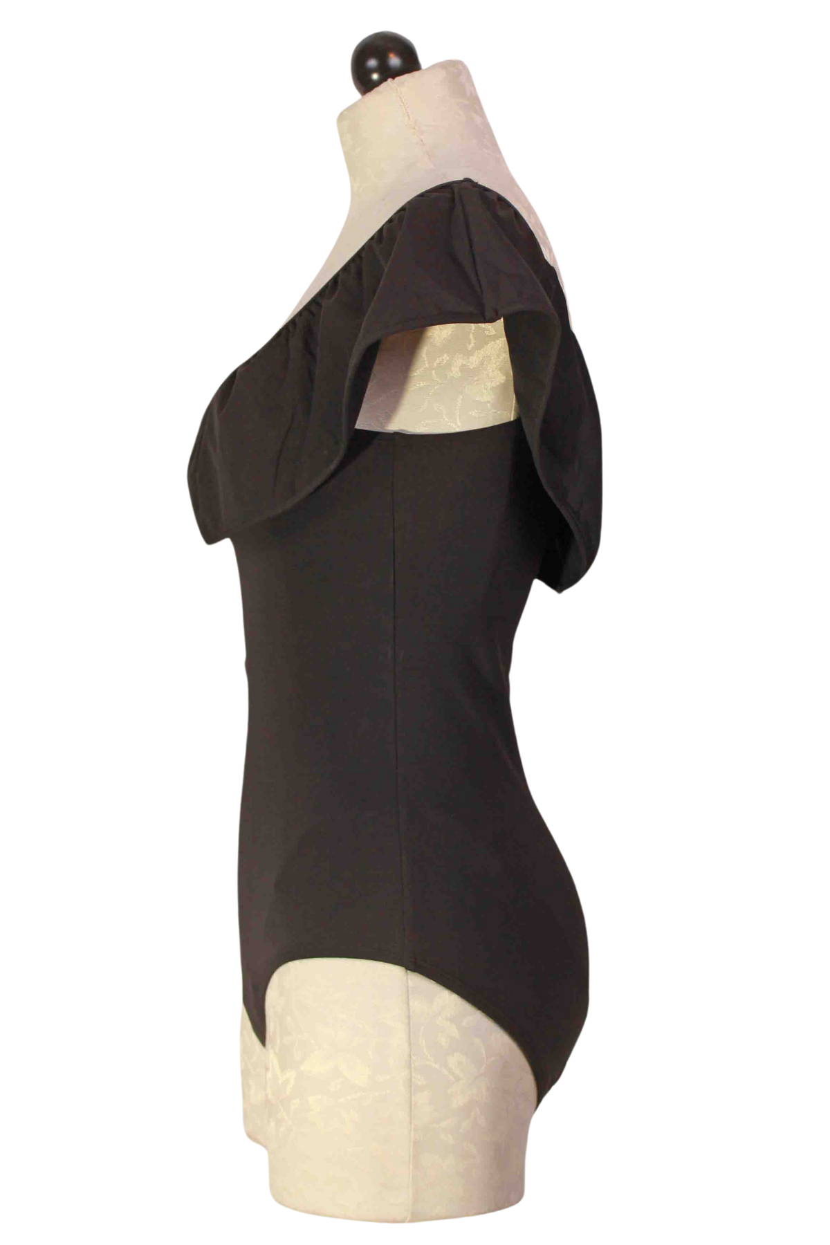 side view of Black Ellery One Piece Swimsuit by Marie Oliver