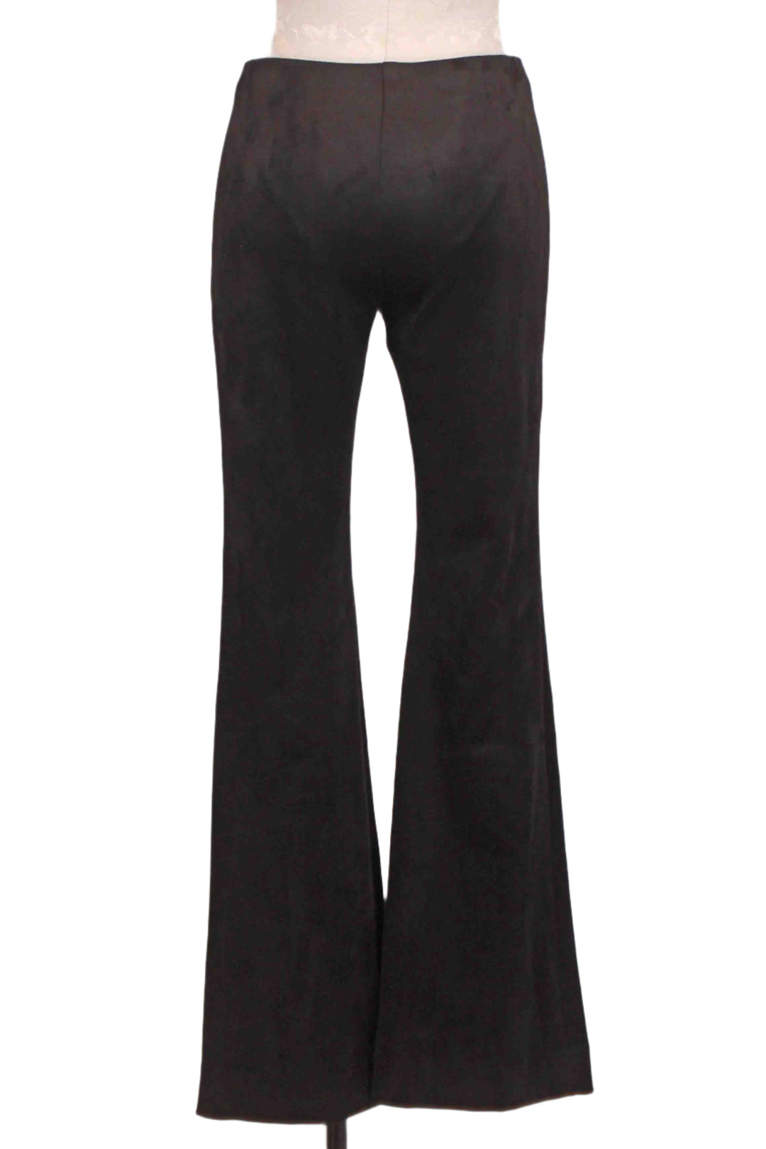 back view of Black Faux Suede Knit Ellie Bootcut Pants by Fifteen Twenty