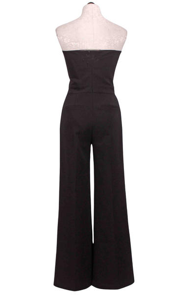 back view of Black Elore Crepe Jumpsuit by Generation Love
