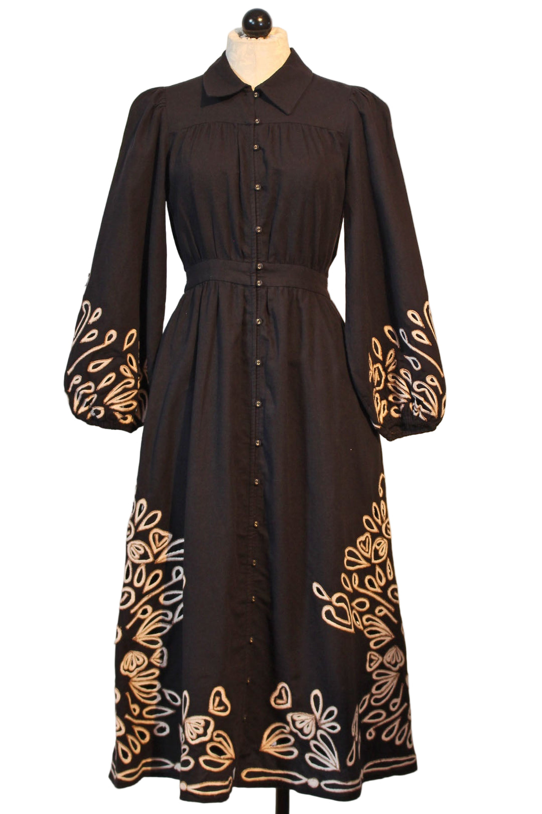 Black with Ivory detailing Elyse Dress by Cleobella 