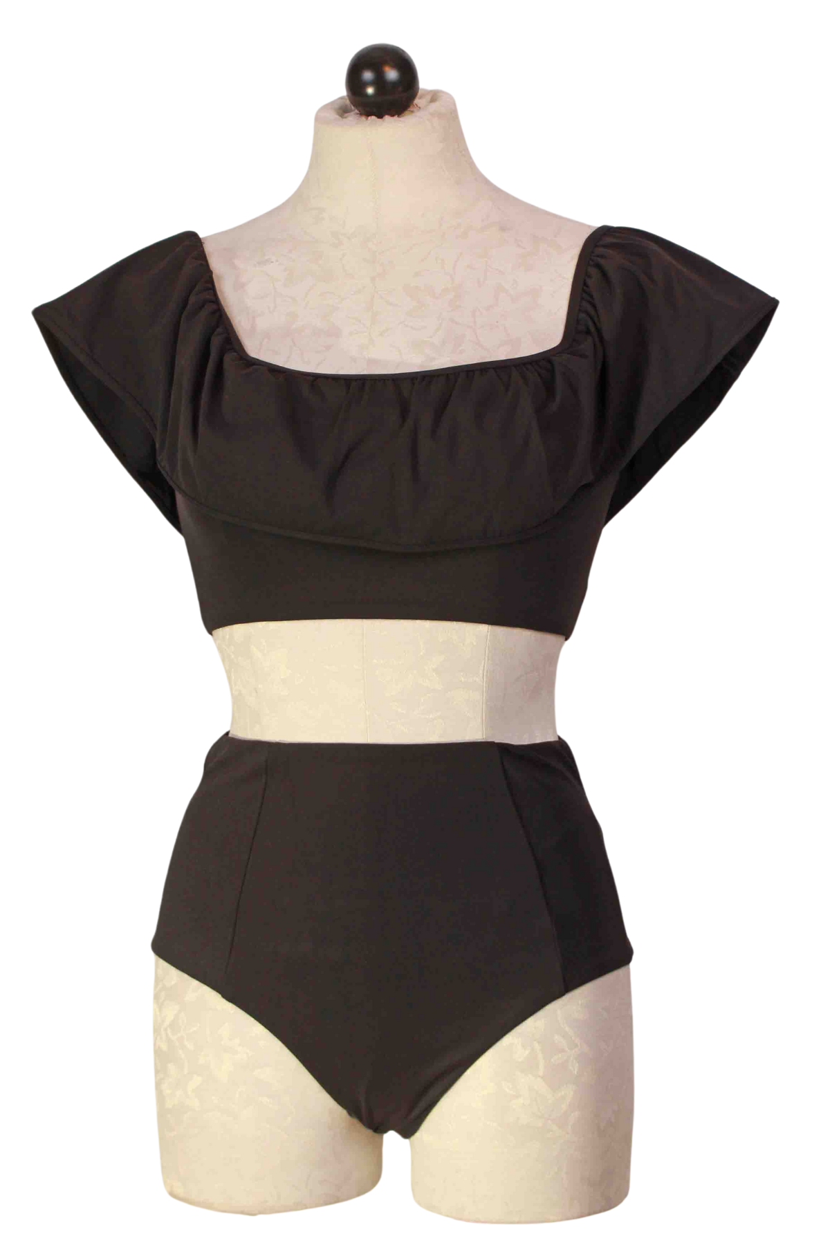 Black Micha Swimsuit Bottom by Marie Oliver paired with matching Emily Top