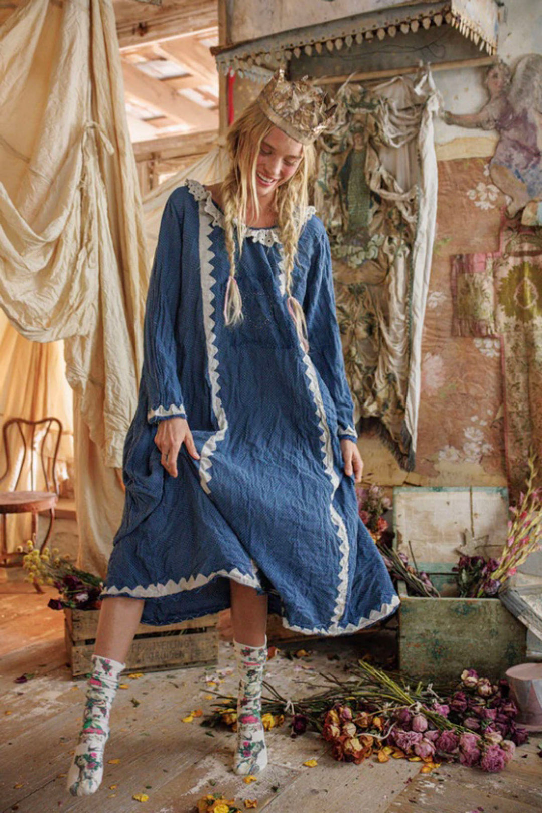 Cotton Twill Eudora Dress by Magnolia Pearl 