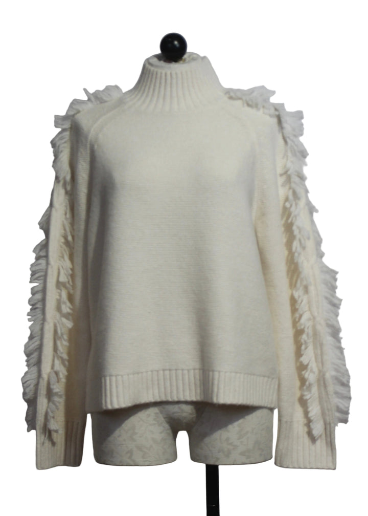 The Winter White Fringe Benefits Sweater by Lisa Todd 