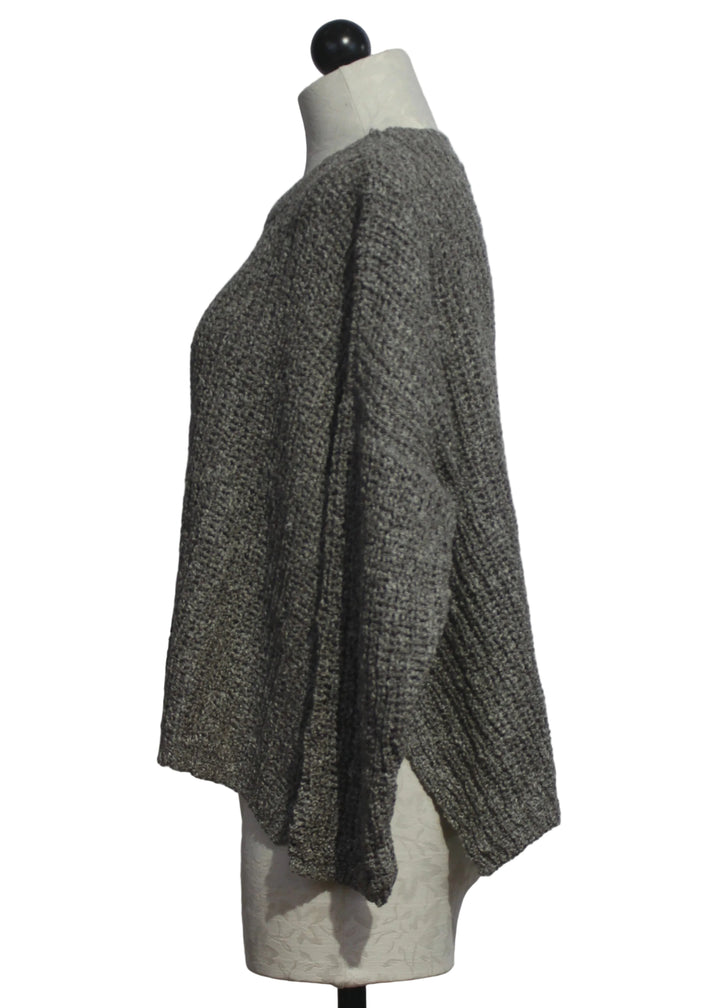 side view of The Roxy Pullover by Island Tribe Knits in Oatmeal