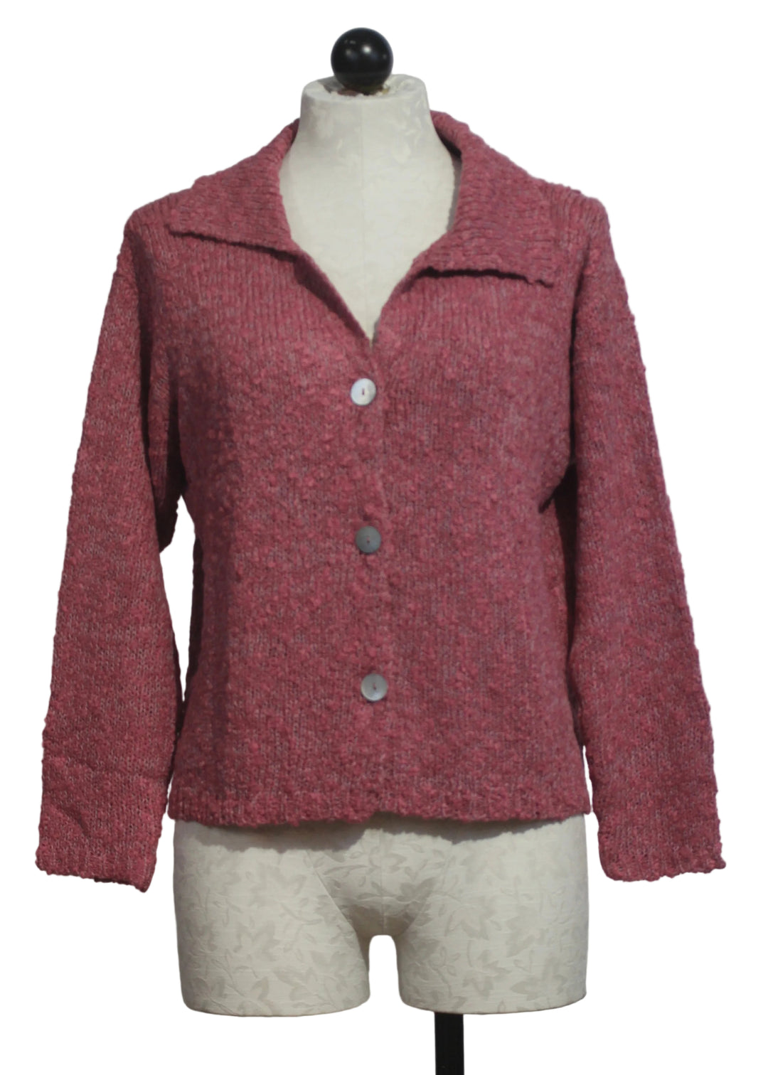 The River Cardigan by Island Tribe Knits in Dusty Rose
