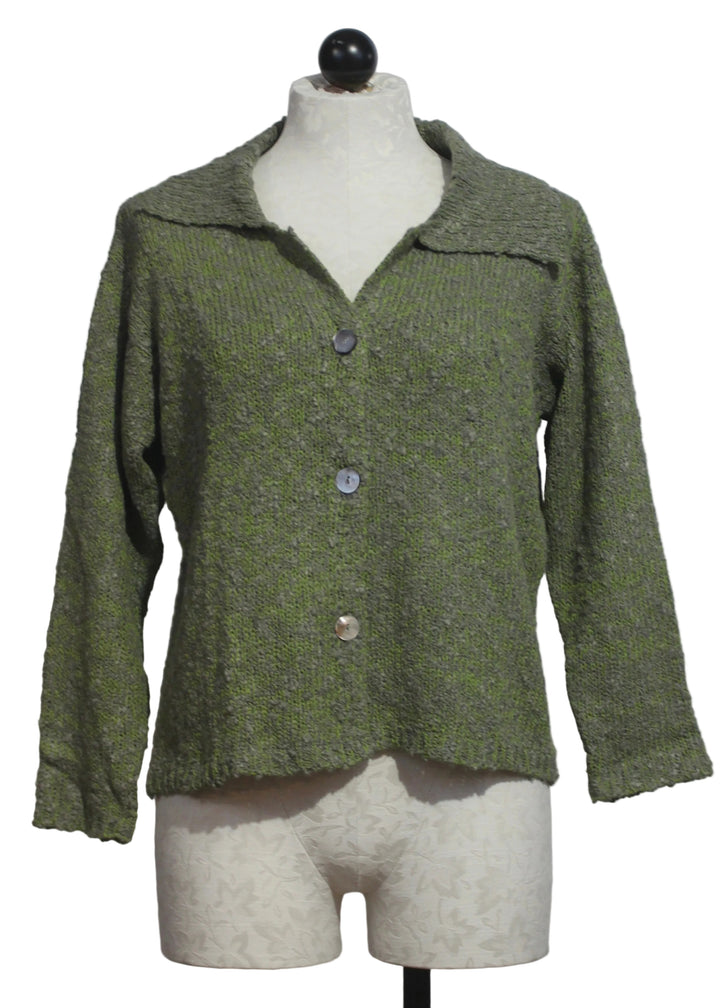 The River Cardigan by Island Tribe Knits i Pistachio
