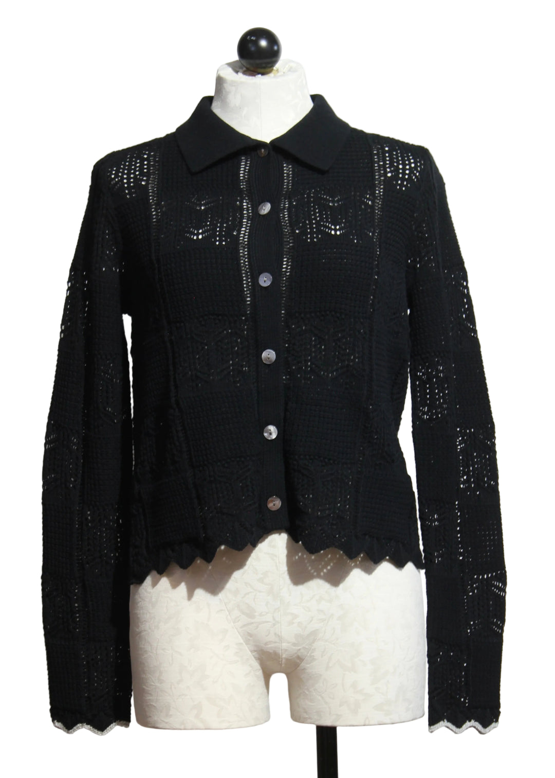 Black Checkmate Cardigan by Lisa Todd