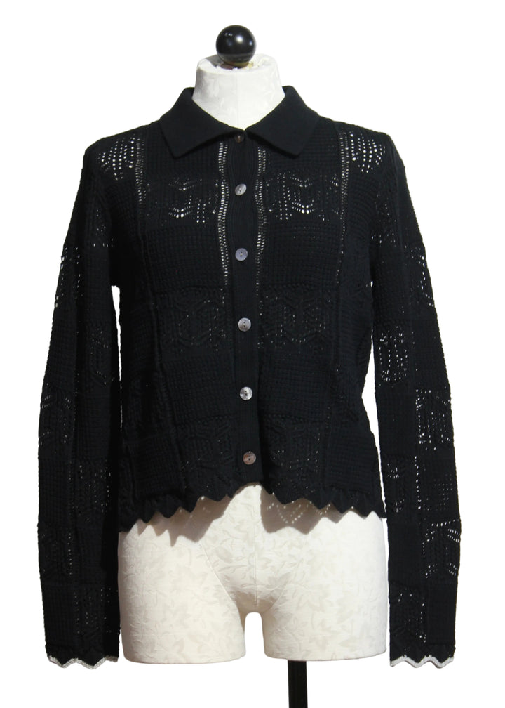 Black Checkmate Cardigan by Lisa Todd