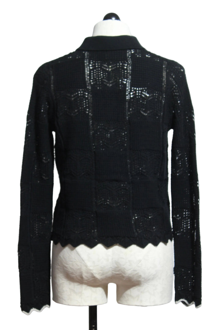 back view of Black Checkmate Cardigan by Lisa Todd