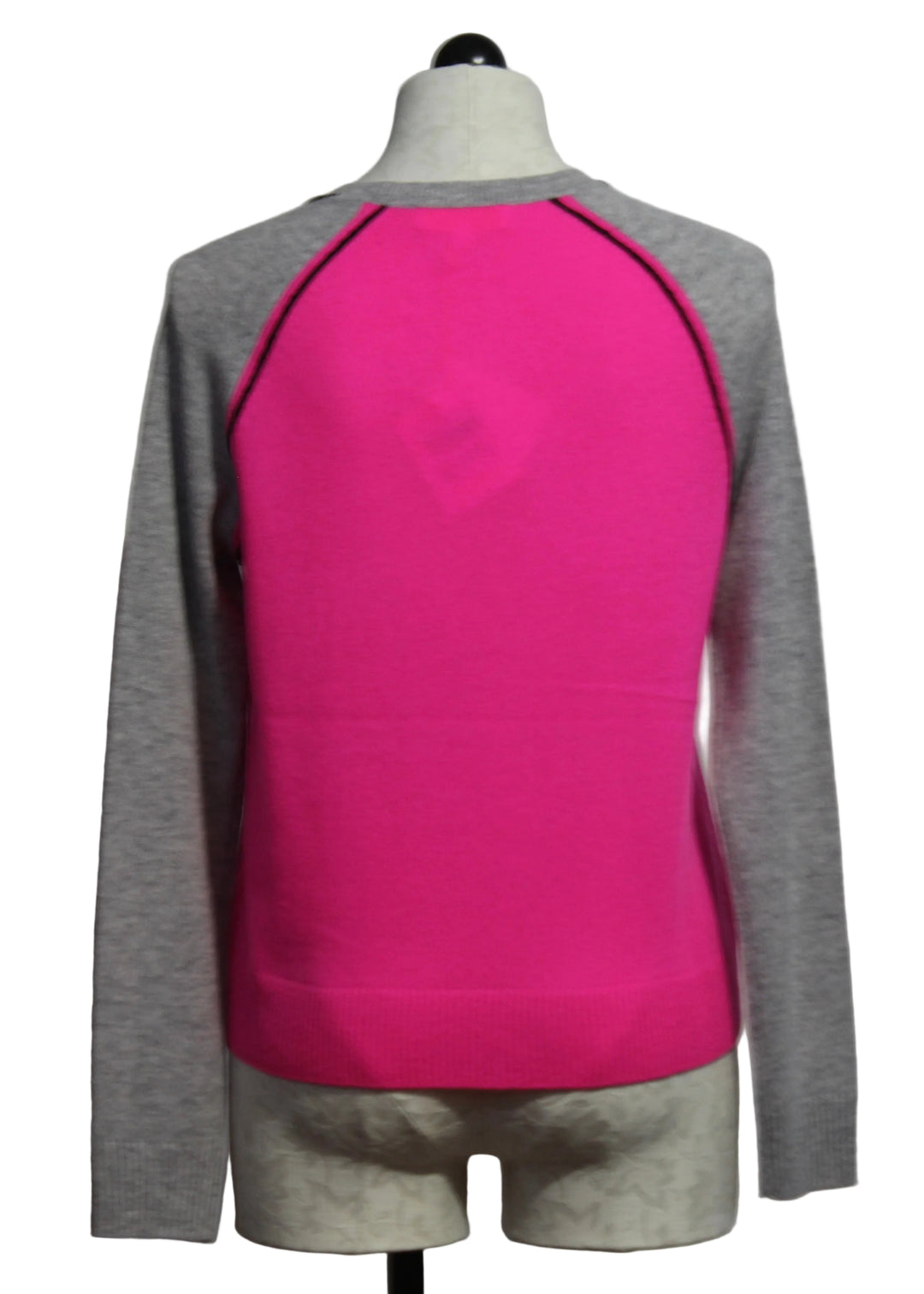 back view of Block Out Sweater in Pink Flash by Lisa Todd