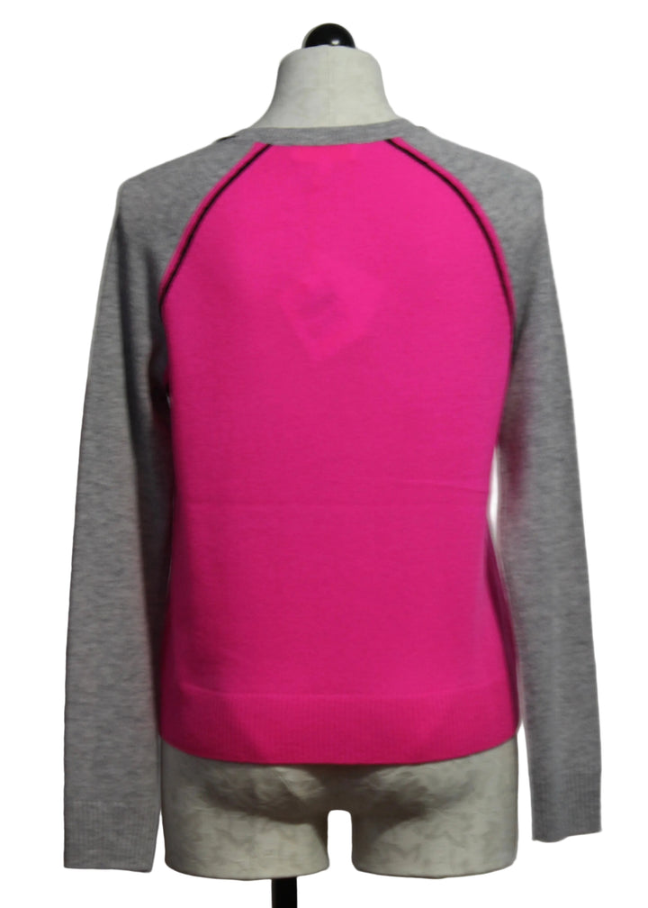 back view of Block Out Sweater in Pink Flash by Lisa Todd