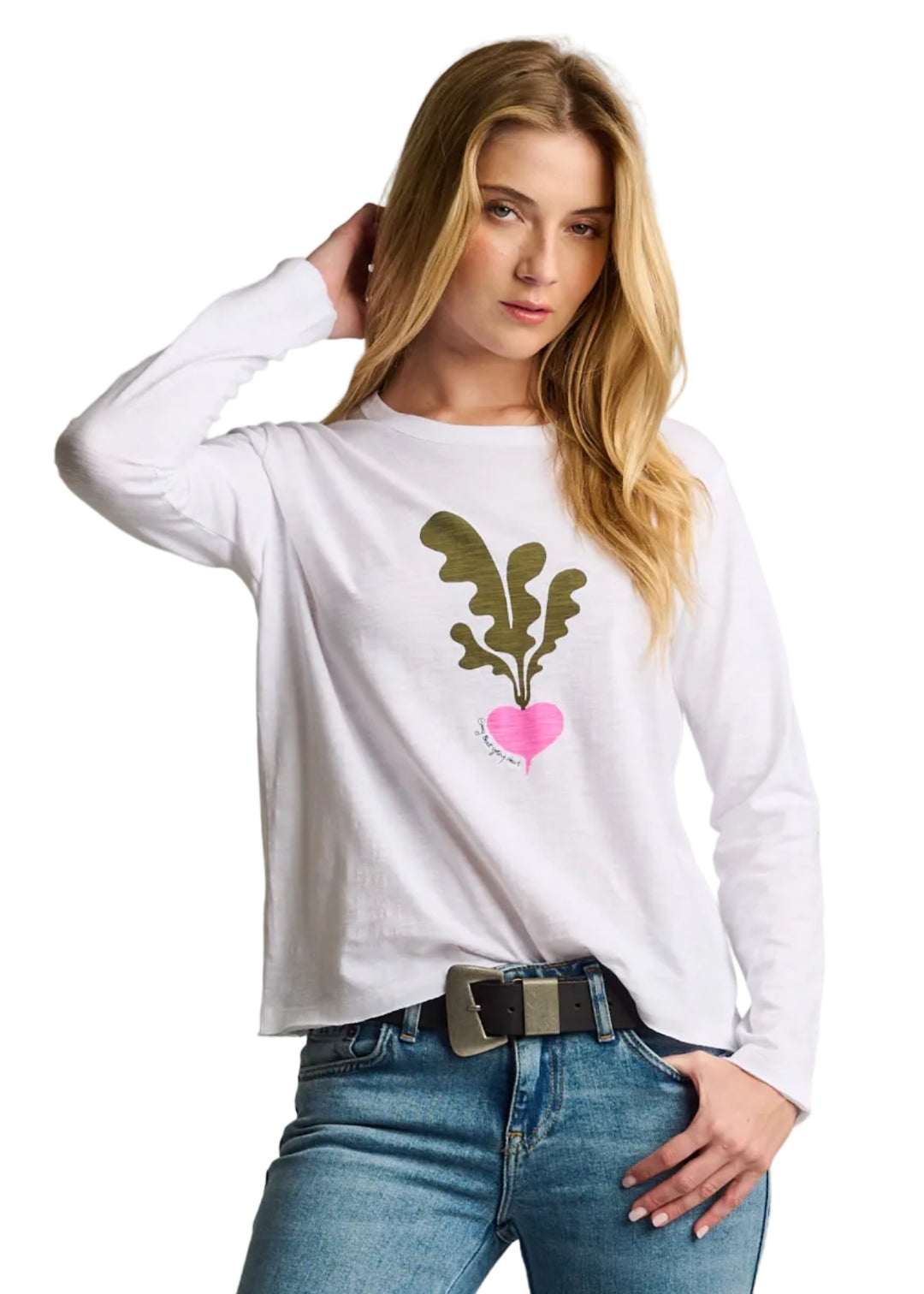 White Every Beet Long Sleeve Top by Lisa Todd