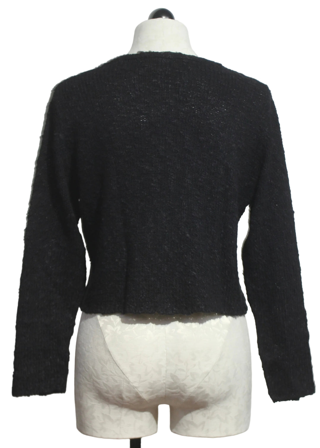 back view of The La Petite Cardi by Island Tribe Knits in Black