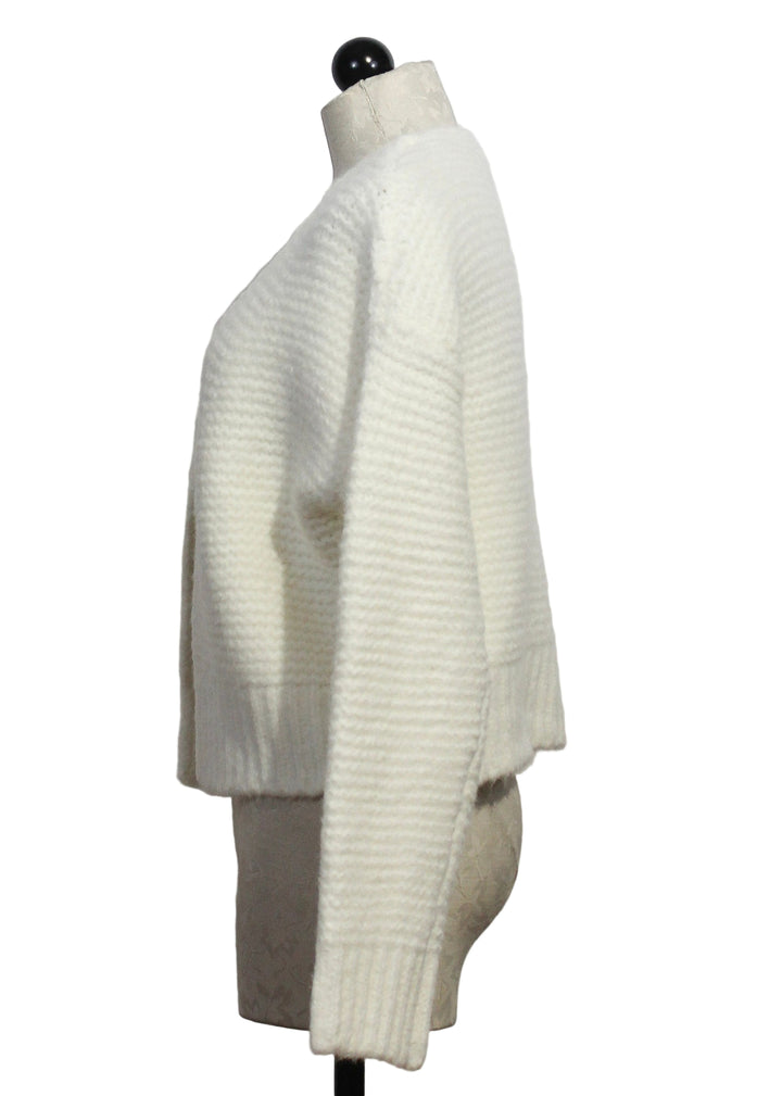 Side view of Polar colored Frederic open front Cardigan by John and Jenn