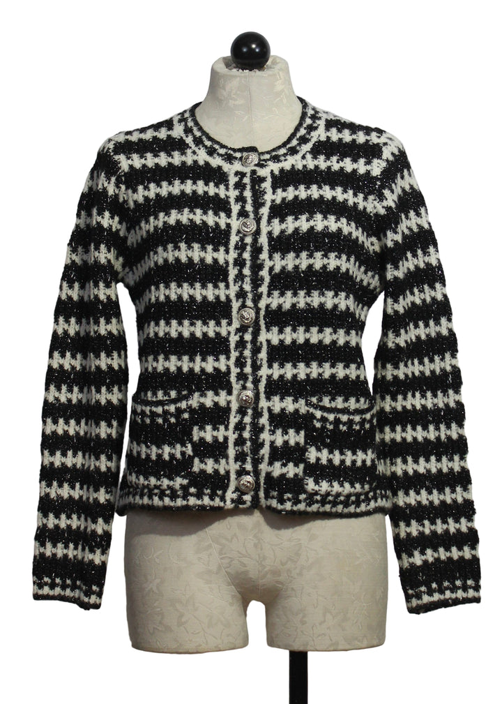 Caviar Quartz Henri Striped Cardigan by John and Jenn