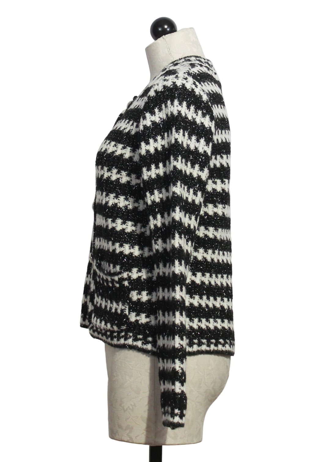Caviar Quartz Henri Striped Cardigan by John ands Jenn