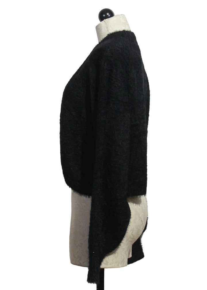 side view of Galaxy Black Emmer Cardigan by John and Jenn