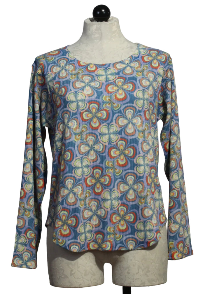Long Sleeve Flower Power Crew Neck Top by Nally and Millie