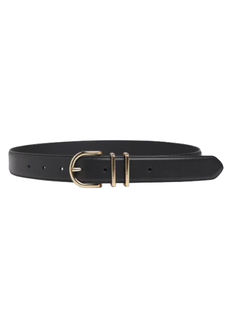 Black/Gold Leather Fancy Juni Belt by Favorite Daughter