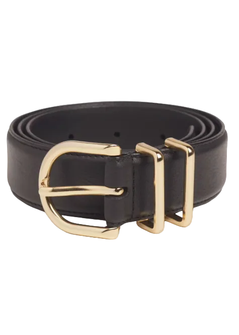 Brown/Polished Gold Rolled Fancy Juni Belt by Favorite Daughter